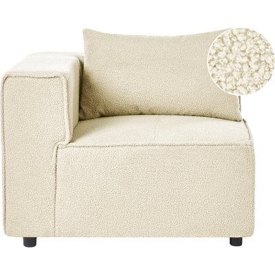 BELIANI Módulo Esquinero Moderno Minimalista De 1 Plaza Tapizado De Bouclé Blanco Crema Axebo BELIANI Módulo Esquinero Moderno Minimalista De 1 Plaza Tapizado De Bouclé Blanco Crema Axebo