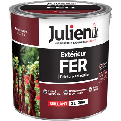 Pintura para Metal Rojo Resistente a la Ruga - 2L - 10 Años - Julien Pintura para Metal Rojo Resistente a la Ruga - 2L - 10 Años - Julien