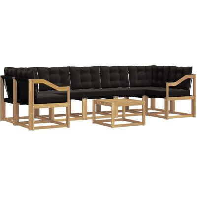 Conjunto De Sofás De Exterior 8 Uds. Blanco Y Negro Vidaxl Conjunto De Sofás De Exterior 8 Uds. Blanco Y Negro Vidaxl