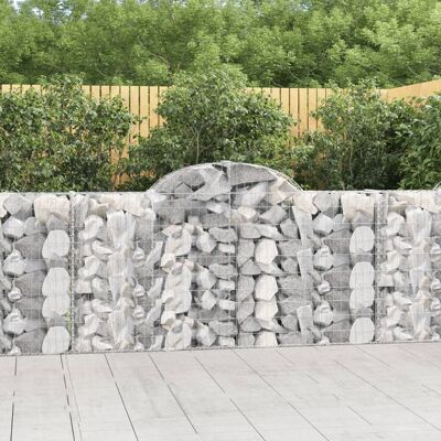 Cestas de gaviones arqueadas vidaXL 10 pzs 200x30x100/120 cm - Decoración de jardín Cestas de gaviones arqueadas vidaXL 10 pzs 200x30x100/120 cm - Decoración de jardín
