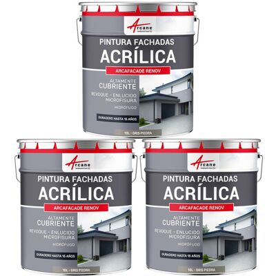 ARCANE INDUSTRIES Pintura Acrílica Para Exteriores, Impermeable Y Duradera Para Fachadas Exteriores - Arcafaçade Renov ARCANE INDUSTRIES Pintura Acrílica Para Exteriores, Impermeable Y Duradera Para Fachadas Exteriores - Arcafaçade Renov