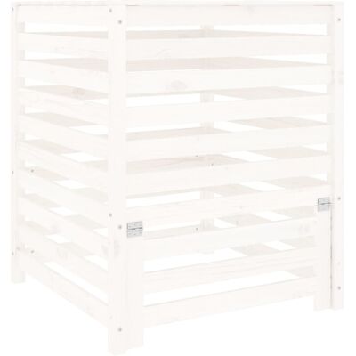 Composter de madera maciza de pino blanco vidaXL - Contenedor de residuos de jardín Composter de madera maciza de pino blanco vidaXL - Contenedor de residuos de jardín