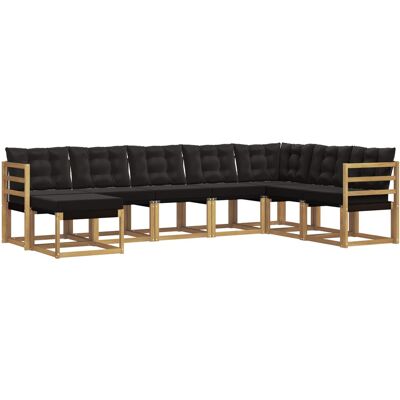 Conjunto De Sofás De Exterior 8 Uds. Blanco Y Negro Vidaxl Conjunto De Sofás De Exterior 8 Uds. Blanco Y Negro Vidaxl