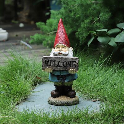 OEM Gnomo De Jardín "bienvenido", Resistente A La Intemperie, De Piedra Artificial, Para Jardín, Puerta De Entrada, Colorido OEM Gnomo De Jardín "bienvenido", Resistente A La Intemperie, De Piedra Artificial, Para Jardín, Puerta De Entrada, Colorido