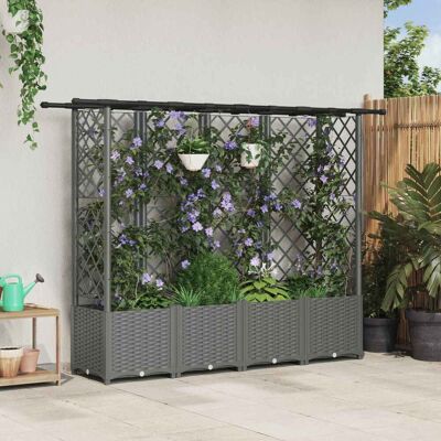 Vidaxl Cama Elevada Con Trellis Y Techo Gris Claro 202 X 40 X 136 Cm Vidaxl Cama Elevada Con Trellis Y Techo Gris Claro 202 X 40 X 136 Cm