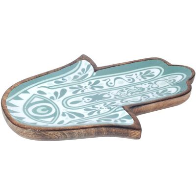 Signes Grimalt Bandeja Decorativa Mano de Fátima de Madera - Decoración Rústica Boho Signes Grimalt Bandeja Decorativa Mano de Fátima de Madera - Decoración Rústica Boho