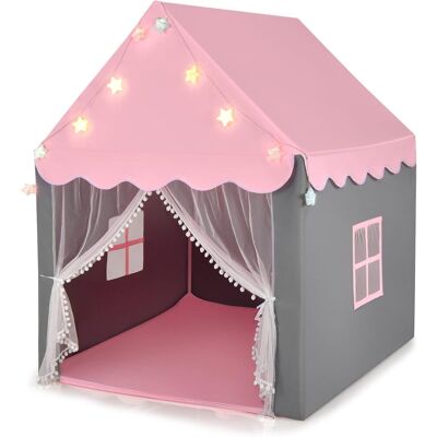 Costway - Kinder-Spielzelt - 105 x 121 x 136 cm - Rosa-Gris - Play tent Costway - Kinder-Spielzelt - 105 x 121 x 136 cm - Rosa-Gris - Play tent