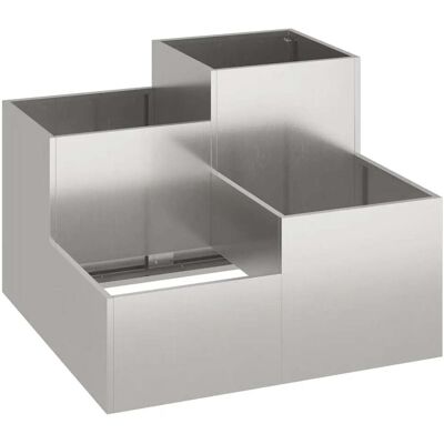 HELLOSHOP26 Maceta De Jardín Rectangular Moderna 100 X 100 X 60 Cm Acabado Elegante En Acero Inoxidable Plateado 020052078 HELLOSHOP26 Maceta De Jardín Rectangular Moderna 100 X 100 X 60 Cm Acabado Elegante En Acero Inoxidable Plateado 020052078