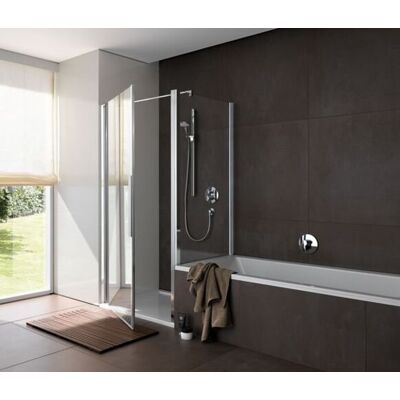 Koralle Panel lateral corta en plateado - Separador de ducha Koralle Panel lateral corta en plateado - Separador de ducha