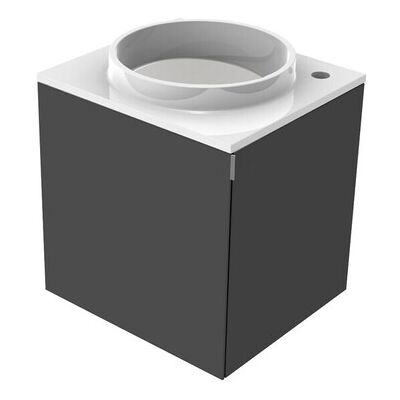 Emco 958227510 Gabinete de espejo con lavabo individual de montaje en pared - Negro Emco 958227510 Gabinete de espejo con lavabo individual de montaje en pared - Negro