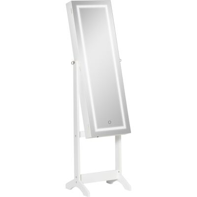 JHY DESIGN Joyero Con Tira De Luz Led, Cierre Magnético, Estantes Y Ranuras Para Anillos, 46 X 36,5 X 151,5 Cm, Blanco JHY DESIGN Joyero Con Tira De Luz Led, Cierre Magnético, Estantes Y Ranuras Para Anillos, 46 X 36,5 X 151,5 Cm, Blanco