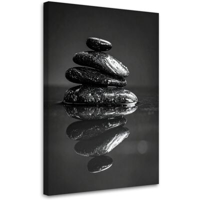 FEEBY Impresión De Imagen, Piedras Negras Spa Zen, 80x120 FEEBY Impresión De Imagen, Piedras Negras Spa Zen, 80x120