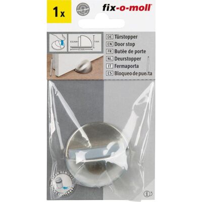 Topes de puerta Fix-o-moll - Metal cepillado, 25mm altura - Interior Topes de puerta Fix-o-moll - Metal cepillado, 25mm altura - Interior