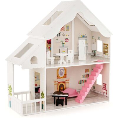 HELLOSHOP26 Casa De Muñecas Semiabierta 81 X 30 X 86 Cm Fomenta La Imaginación Ambiente Acogedor Mdf Blanco 200021144 HELLOSHOP26 Casa De Muñecas Semiabierta 81 X 30 X 86 Cm Fomenta La Imaginación Ambiente Acogedor Mdf Blanco 200021144