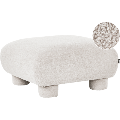 BELIANI Otomana Reposapiés Modular De Bouclé Patas Tapizadas De Perfil Bajo Blanco Crema Mjalbi BELIANI Otomana Reposapiés Modular De Bouclé Patas Tapizadas De Perfil Bajo Blanco Crema Mjalbi