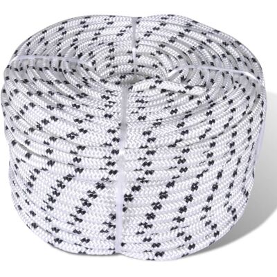 vidaXL Cuerda de Barco Trenzada Poliester 8 mm 500 m Blanco - Cuerda vidaXL Cuerda de Barco Trenzada Poliester 8 mm 500 m Blanco - Cuerda
