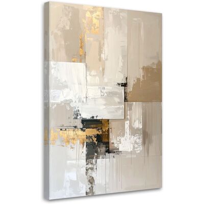 FEEBY Impresión De Imagen Abstracción Brillante En Beige Con Acentos Negros Y Dorados 60x90 FEEBY Impresión De Imagen Abstracción Brillante En Beige Con Acentos Negros Y Dorados 60x90