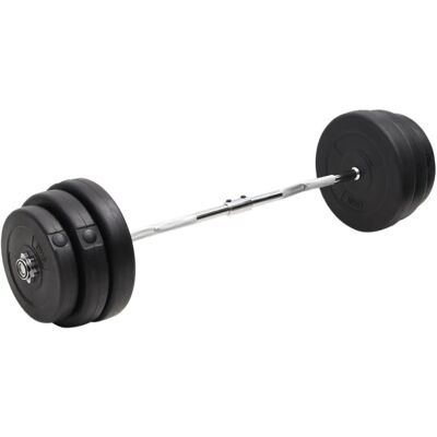 Conjunto de barra de pesas vidaXL 90kg con discos y barra curl Conjunto de barra de pesas vidaXL 90kg con discos y barra curl