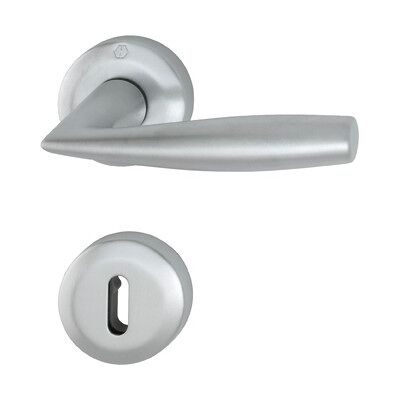 Conjunto de Manijas de Puerta de Latón Hoppe Vitória - Cromo Satinado - Para Puertas Interiores Conjunto de Manijas de Puerta de Latón Hoppe Vitória - Cromo Satinado - Para Puertas Interiores