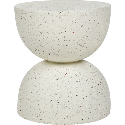 Beliani - Mesa Auxiliar Decorativa Mgo Fibra De Vidrio Tapa Redonda Forma De Reloj De Arena Resistente A Uv Manchas Óxido Agua Viento Blanco Crema Con Efecto Terrazo Caoria Beliani - Mesa Auxiliar Decorativa Mgo Fibra De Vidrio Tapa Redonda Forma De Reloj De Arena Resistente A Uv Manchas Óxido Agua Viento Blanco Crema Con Efecto Terrazo Caoria