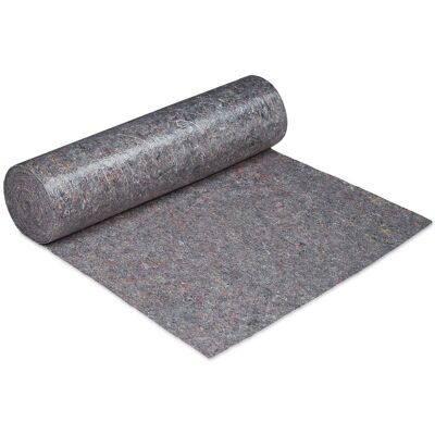 Relaxdays - Fieltro Protector, Rollo Manta Mudanza O Pintura, 200g/m² 1 X 50m, Antideslizante, Repelente Al Agua, Gris Relaxdays - Fieltro Protector, Rollo Manta Mudanza O Pintura, 200g/m² 1 X 50m, Antideslizante, Repelente Al Agua, Gris