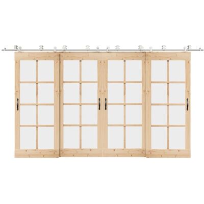 Kit de herrajes para puerta corredera acero inoxidable 200/400cm Kit de herrajes para puerta corredera acero inoxidable 200/400cm