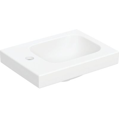 Lavabo Geberit iCon Light - Rectangular, 38cm, Orificio de grifería a la izquierda, Montado en la pared Lavabo Geberit iCon Light - Rectangular, 38cm, Orificio de grifería a la izquierda, Montado en la pared