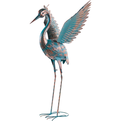 BELIANI Escultura De Pájaro De Metal Hierro Hecha A Mano Animal De Pie Decoración Azul Dinagat BELIANI Escultura De Pájaro De Metal Hierro Hecha A Mano Animal De Pie Decoración Azul Dinagat