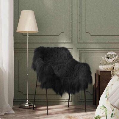 Cubierta de piel de oveja islandesa negra - Funda para silla Cubierta de piel de oveja islandesa negra - Funda para silla