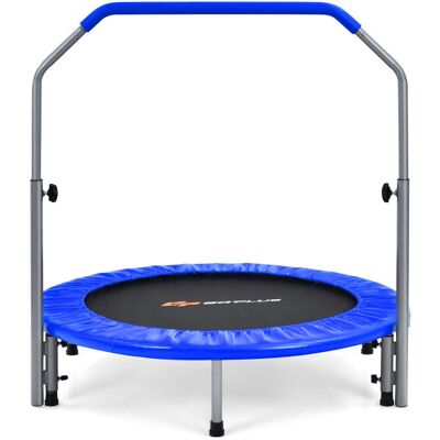 HELLOSHOP26 Cama Elástica Plegable 101 X 96/105/114/122 Cm Con Pasamanos Ajustable Asiento Ergonómico Estilo Moderno Acero Azul 200020581 HELLOSHOP26 Cama Elástica Plegable 101 X 96/105/114/122 Cm Con Pasamanos Ajustable Asiento Ergonómico Estilo Moderno Acero Azul 200020581