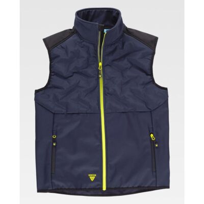 Chaleco Acolchado Combinado Con Tejido Workshell Wf3026 Workteam L Marino+negro+amarillo Fluor Chaleco Acolchado Combinado Con Tejido Workshell Wf3026 Workteam L Marino+negro+amarillo Fluor