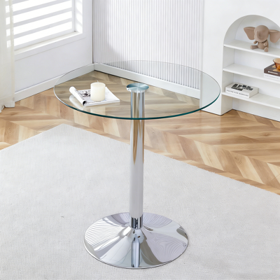 JHY DESIGN Mesa De Centro Moderna Y Minimalista Con Viga De Cristal: Con Un Diámetro De 89 Cm Y Una Altura De 92 Cm, Es La Opción Ideal Para Una Estructura Lujosa Y Ligera. JHY DESIGN Mesa De Centro Moderna Y Minimalista Con Viga De Cristal: Con Un Diámetro De 89 Cm Y Una Altura De 92 Cm, Es La Opción Ideal Para Una Estructura Lujosa Y Ligera.
