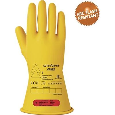 Guantes dieléctricos de látex amarillos Ansell - Talla 8 Guantes dieléctricos de látex amarillos Ansell - Talla 8