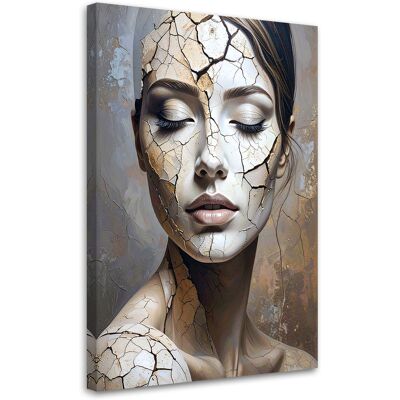 FEEBY Cuadro En Lienzo Retrato De Mujer Hormigón Abstracción 70x100 FEEBY Cuadro En Lienzo Retrato De Mujer Hormigón Abstracción 70x100
