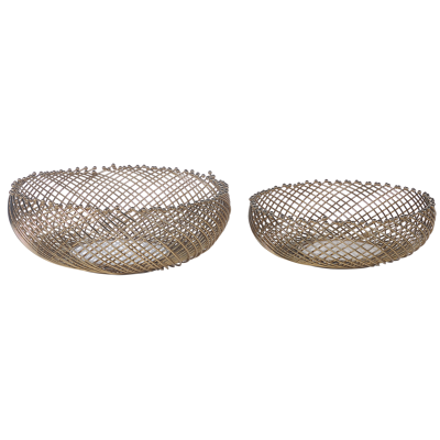 Beliani - Conjunto De 2 Cuencos De Metal Dorado Diseño Calado Accesorio Decorativo Baliung Beliani - Conjunto De 2 Cuencos De Metal Dorado Diseño Calado Accesorio Decorativo Baliung