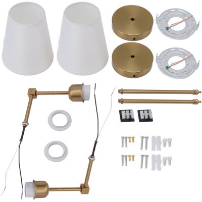 OEM Set Mit 2 Intelligenten Badezimmer-wandleuchten Mit Weißer E26/e27-fassung, Goldene Wandlampe, 85–265 V OEM Set Mit 2 Intelligenten Badezimmer-wandleuchten Mit Weißer E26/e27-fassung, Goldene Wandlampe, 85–265 V