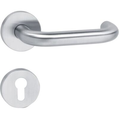 Hewi - Manilla de puerta de acero inoxidable - Roseta redonda - Para puertas de 38-48mm Hewi - Manilla de puerta de acero inoxidable - Roseta redonda - Para puertas de 38-48mm