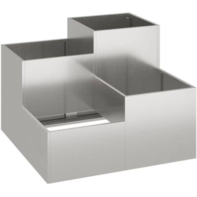 vidaXL Maceta de jardín de acero inoxidable 80x80x60cm - Maceta vidaXL Maceta de jardín de acero inoxidable 80x80x60cm - Maceta