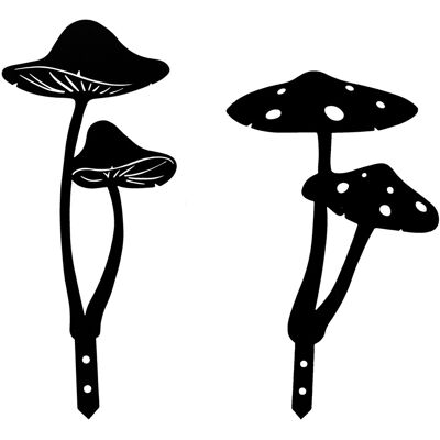 OEM 2 Tacos Metálicos Para Jardín Exterior, Silueta De Hongo Negro, Decoración Para Césped De Patio, Artesanía En Hierro. OEM 2 Tacos Metálicos Para Jardín Exterior, Silueta De Hongo Negro, Decoración Para Césped De Patio, Artesanía En Hierro.
