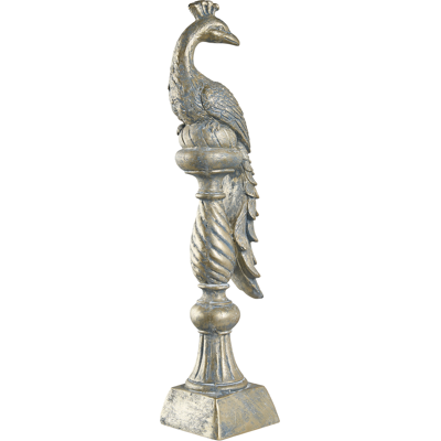 BELIANI Figura Decorativa De Mgo Pavo Real De Pascua Decoración De Jardín Interior Exterior Artesanal Dorado Haarby BELIANI Figura Decorativa De Mgo Pavo Real De Pascua Decoración De Jardín Interior Exterior Artesanal Dorado Haarby
