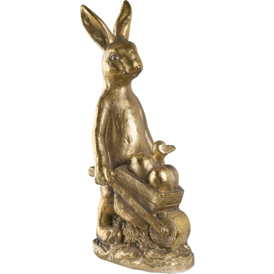 BELIANI Figura Decorativa De Mgo Conejo De Pascua Decoración De Jardín Interior Exterior Artesanal Dorado Skamby BELIANI Figura Decorativa De Mgo Conejo De Pascua Decoración De Jardín Interior Exterior Artesanal Dorado Skamby