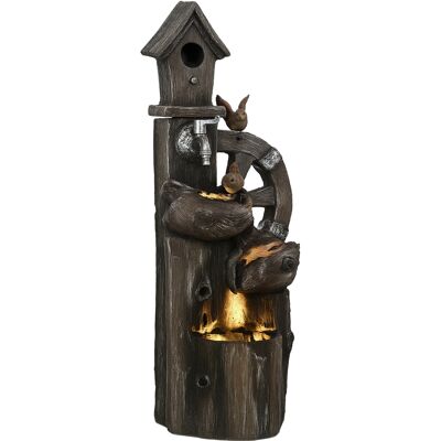 OEM Fuente De Cascada 2 En 1 Con Casita Para Pájaros Con Luces Led Y Bomba Característica De Jardín Con Troncos Multicolor OEM Fuente De Cascada 2 En 1 Con Casita Para Pájaros Con Luces Led Y Bomba Característica De Jardín Con Troncos Multicolor