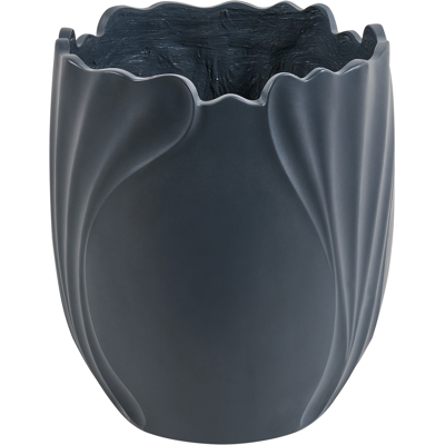BELIANI Maceta De Óxido De Magnesio Con Forma De Flor Escultural Para Jardín Interior Exterior Resistente A La Intemperie 50 L Gris Oscuro Arpone BELIANI Maceta De Óxido De Magnesio Con Forma De Flor Escultural Para Jardín Interior Exterior Resistente A La Intemperie 50 L Gris Oscuro Arpone