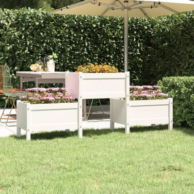 Jardinera de madera de pino vidaXL - Rustic 3-cajones Jardinera de madera de pino vidaXL - Rustic 3-cajones