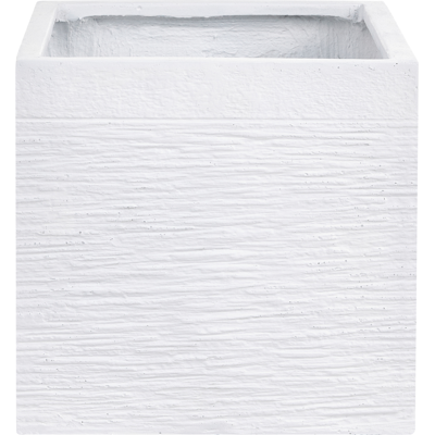 BELIANI Maceta De Jardín Para Exterior Geométrica Cuadrada De Piedra 40 X 40 X 38 Cm Blanco Paros BELIANI Maceta De Jardín Para Exterior Geométrica Cuadrada De Piedra 40 X 40 X 38 Cm Blanco Paros