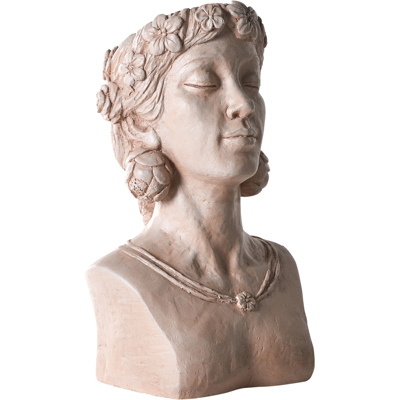 BELIANI Maceta Decorativa Con Forma De Busto Femenino Tiesto 30 X 18 X 52 Cm Escultural Jardín Interior Exterior Beige Mirto BELIANI Maceta Decorativa Con Forma De Busto Femenino Tiesto 30 X 18 X 52 Cm Escultural Jardín Interior Exterior Beige Mirto
