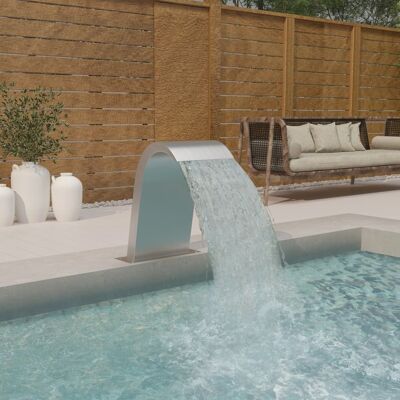 vidaXL Cascada de piscina de acero inoxidable 50x30x60 cm vidaXL Cascada de piscina de acero inoxidable 50x30x60 cm