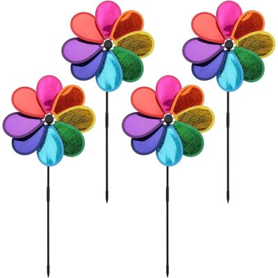 OEM Juego De 4 Campanillas De Viento Con Forma De Flor, Molino De Viento Arcoíris De 30 Cm Para Césped, Patio, Jardín, Terraza, Balcón, Decoración De Jardín, Altura Total 75 Cm OEM Juego De 4 Campanillas De Viento Con Forma De Flor, Molino De Viento Arcoíris De 30 Cm Para Césped, Patio, Jardín, Terraza, Balcón, Decoración De Jardín, Altura Total 75 Cm