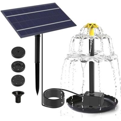 OEM Fuente De Jardín Con Bomba Solar De 2,5 W: Bomba De Agua De Doble Capa Para Estanques, Elemento Decorativo Con Panel Solar OEM Fuente De Jardín Con Bomba Solar De 2,5 W: Bomba De Agua De Doble Capa Para Estanques, Elemento Decorativo Con Panel Solar