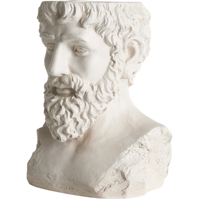 BELIANI Maceta Decorativa Con Forma De Busto De Hombre 35 X 23 X 42 Cm Escultural Jardín Interior Exterior Blanco Fulmine BELIANI Maceta Decorativa Con Forma De Busto De Hombre 35 X 23 X 42 Cm Escultural Jardín Interior Exterior Blanco Fulmine